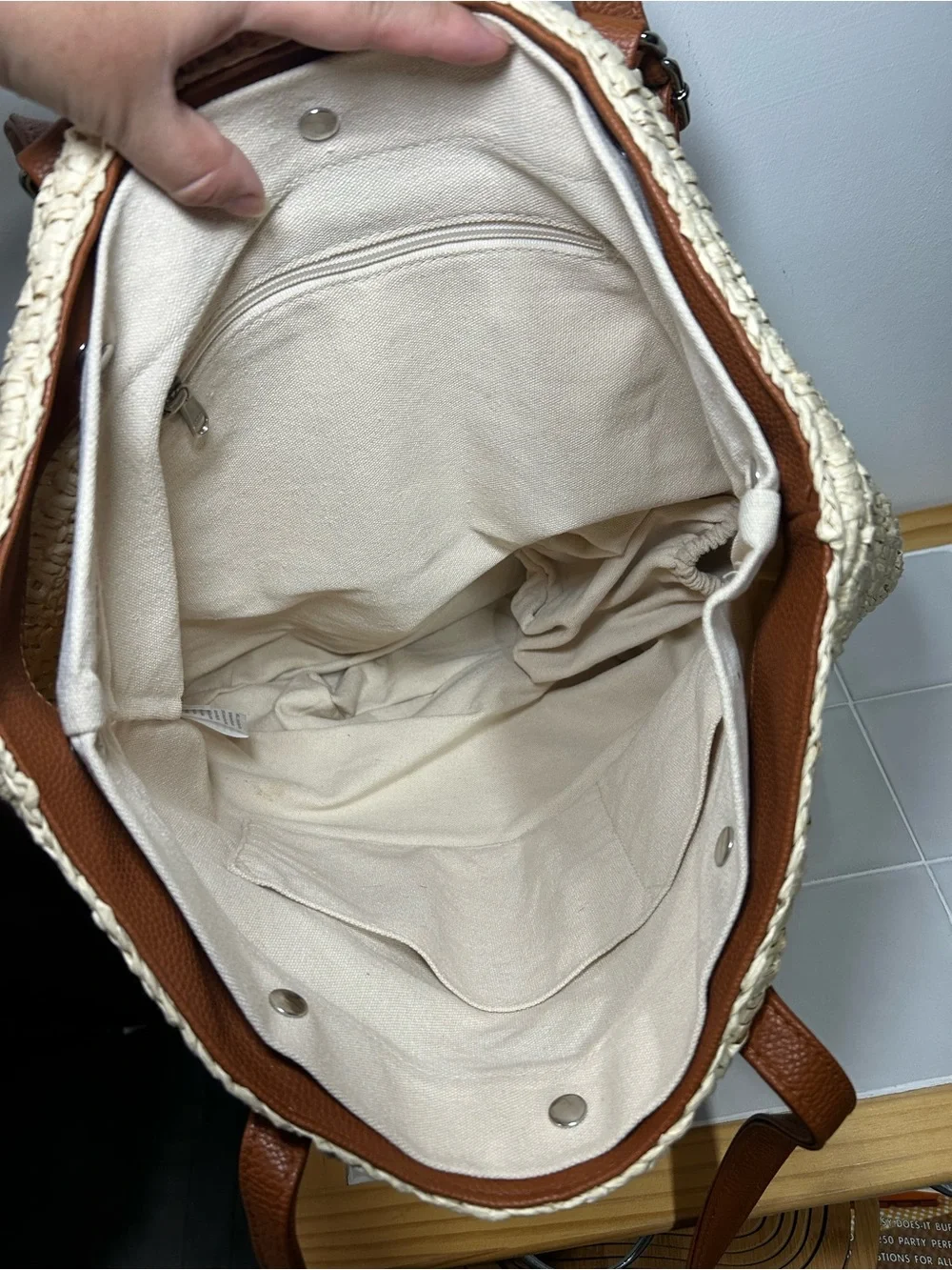 Duluth Trading Co Convertible Straw Bag Backpack Shoulder Bag Tote Beach Large